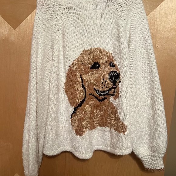 Anthropologie Cream Dog Design Sweater - Picture 2 of 4